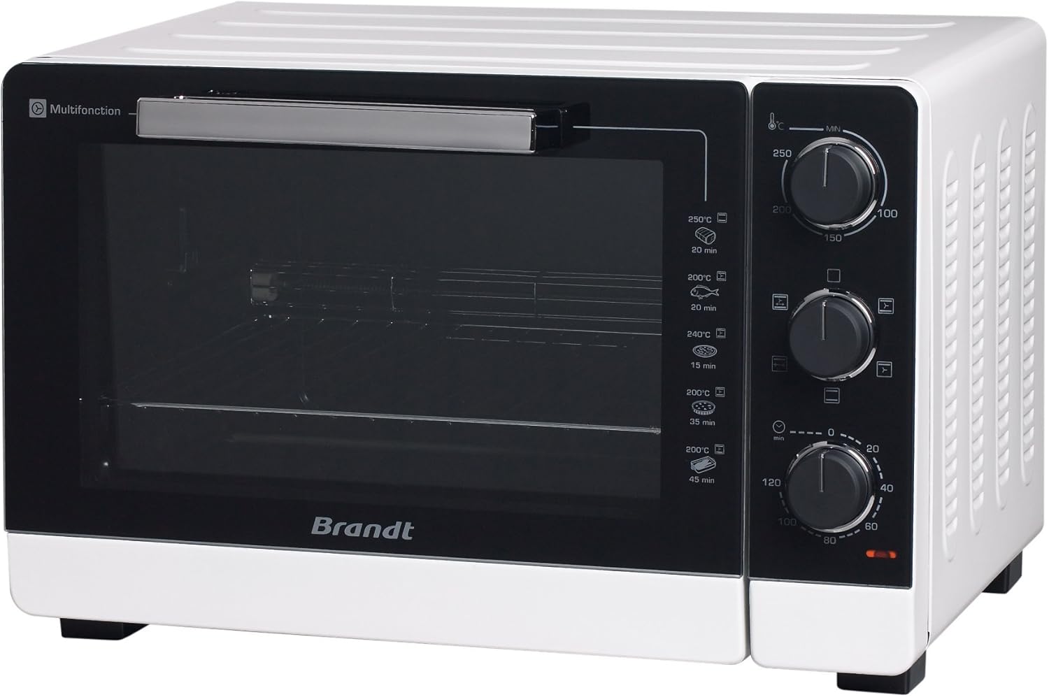 BRANDT - FC405MW - Mini four posable et compact 2100 W – Capacité 40L - Multifonction avec 5 modes de cuisson - Cuisson homogène - Double vitrage – Blanc