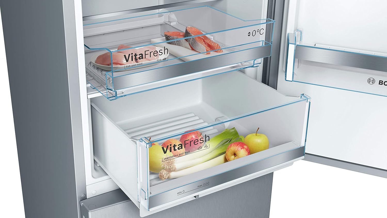 Bosch KGE398IBP - Série 6, Réfrigérateur combiné pose-libre, 201 x 60 cm, Inox anti trace de doigts