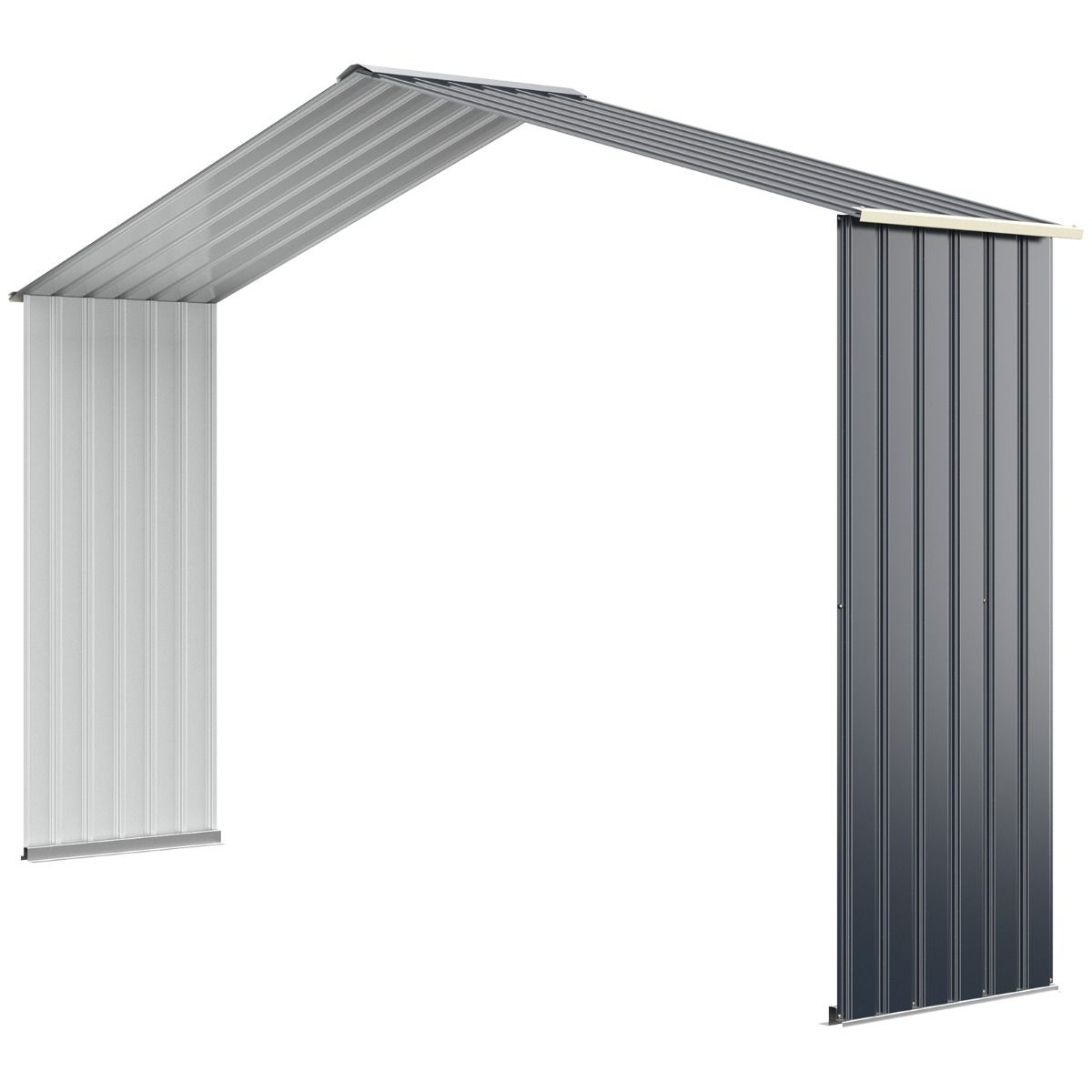 Abri de Jardin en Métal & Extension 10.85avec 2 Portes Coulissantes Verrouillables 4 Trous d’Aération Gris pour Vélo -