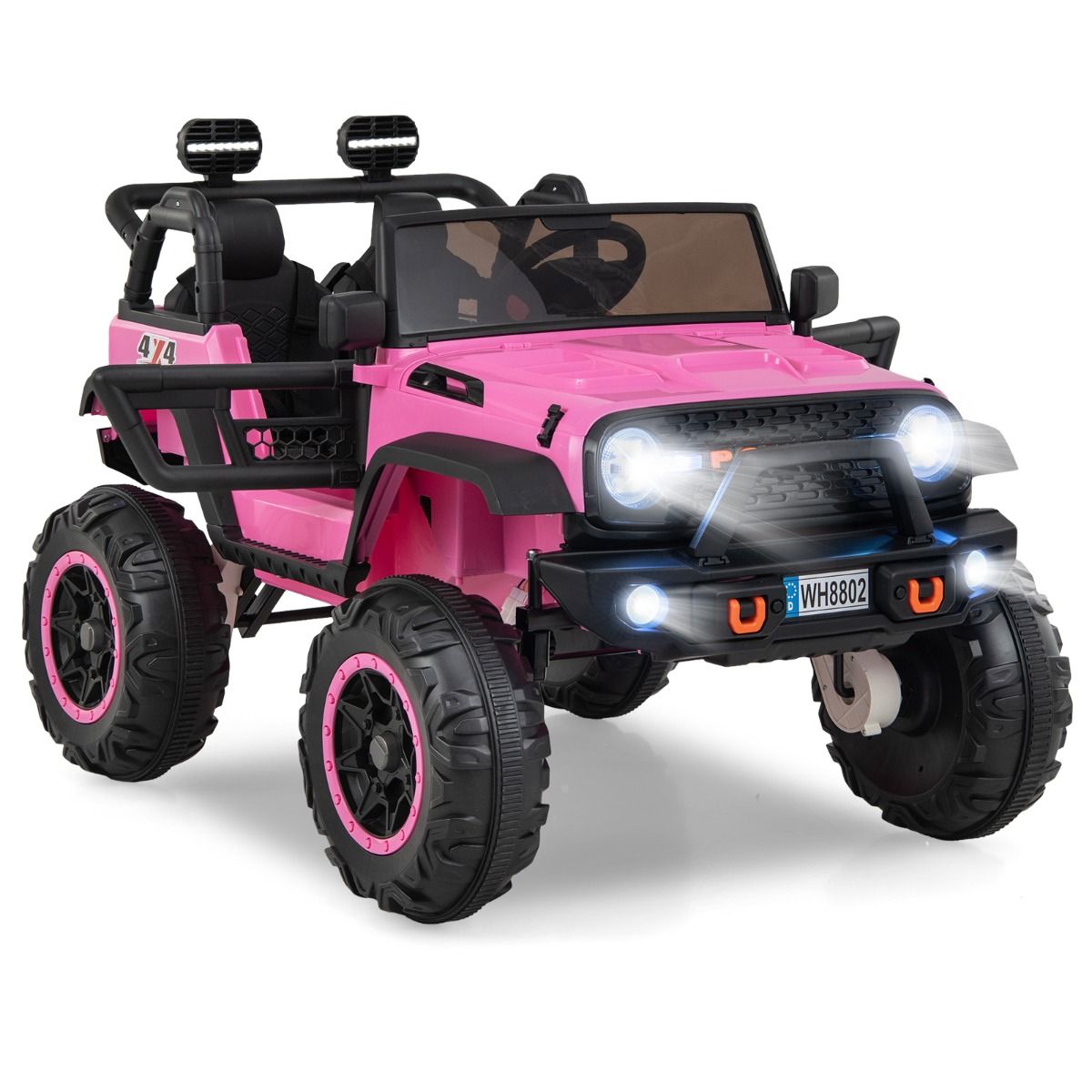 Voiture lectrique 24v pour Enfants 2 Places Tlcommande Musique Histoire Klaxon Usb Fonction de Dmarrage Lent Suspensions Ressort Blanc/Noir/Rose/Violet -