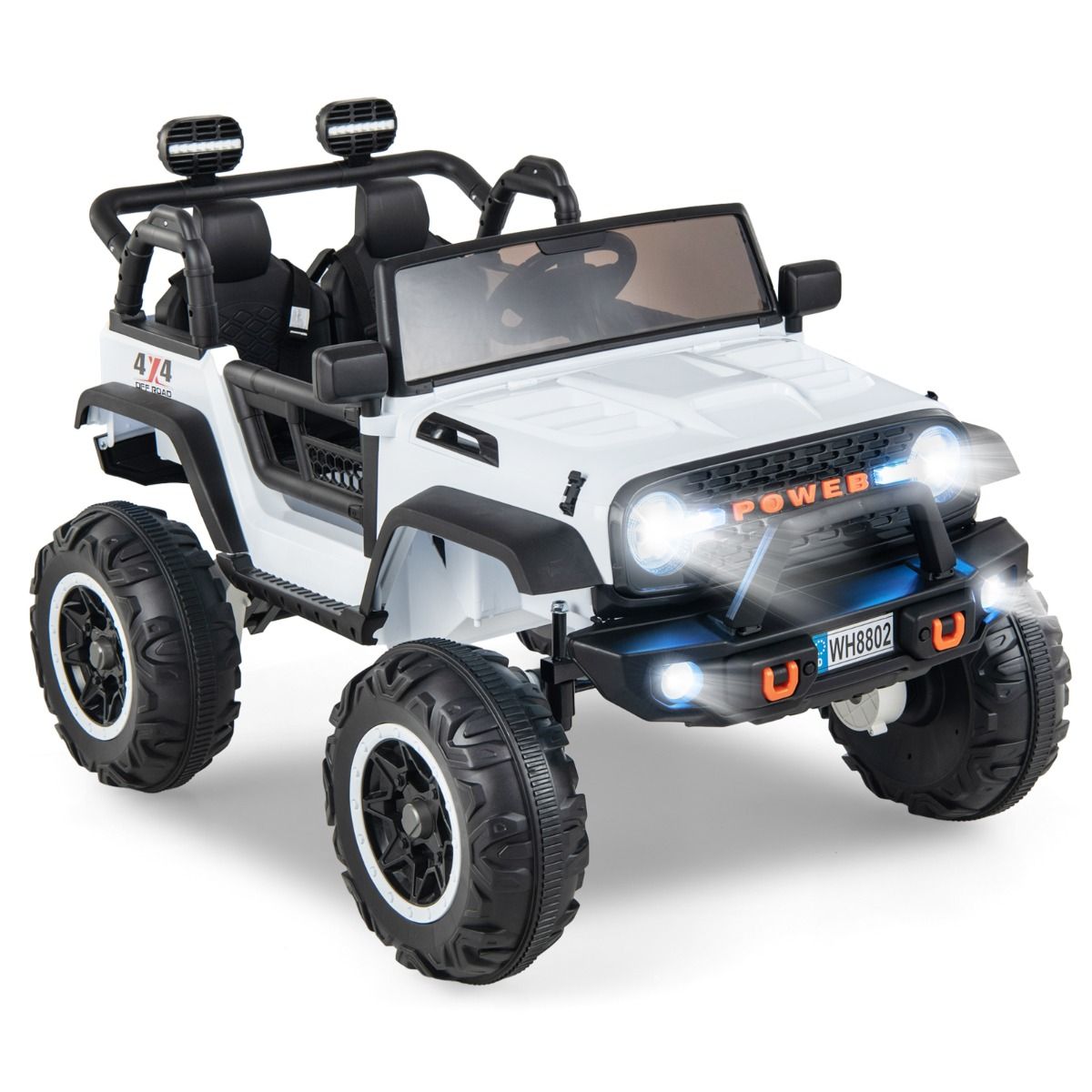 Voiture lectrique 24v pour Enfants 2 Places Tlcommande Musique Histoire Klaxon Usb Fonction de Dmarrage Lent Suspensions Ressort Blanc/Noir/Rose/Violet -