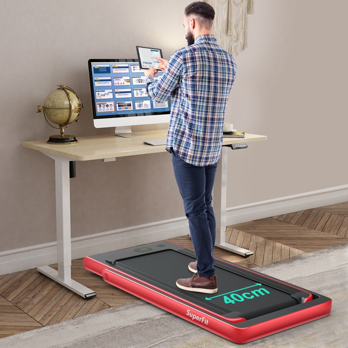 2 en 1 Tapis de Course Electrique Pliable 1 12 Km/H avec Haut-parleur Bluetooth Tlcommande Moteur 0,75HP Vert/Blanc/Noir/Rouge/Or/Noir et Argent/Bleu -