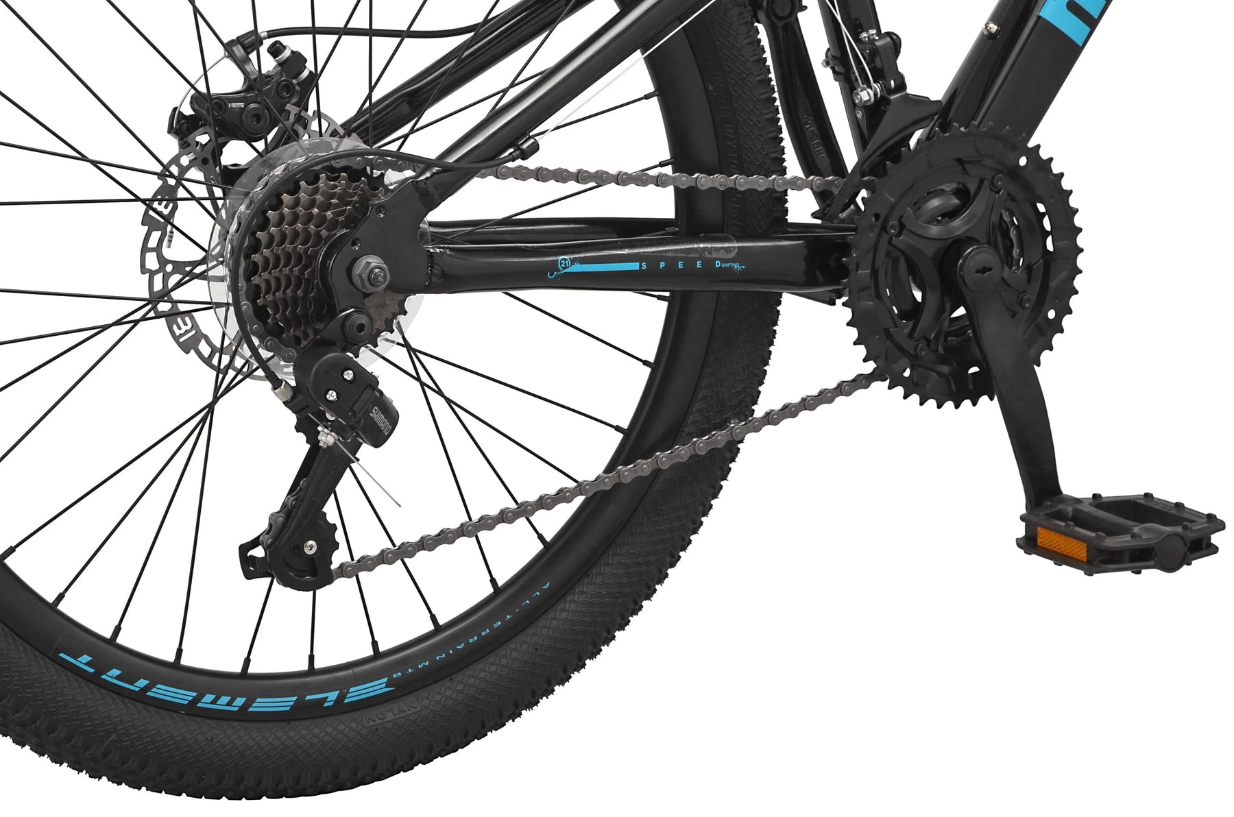 Mongoose 24" Durham Mountain Bike, 21 Speeds, Black