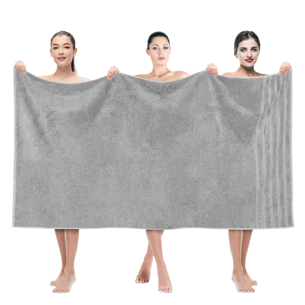 American Soft Linen 35 x 70 in. 100% Turkish Cotton Bath Towel Sheets, Rockridge Grey