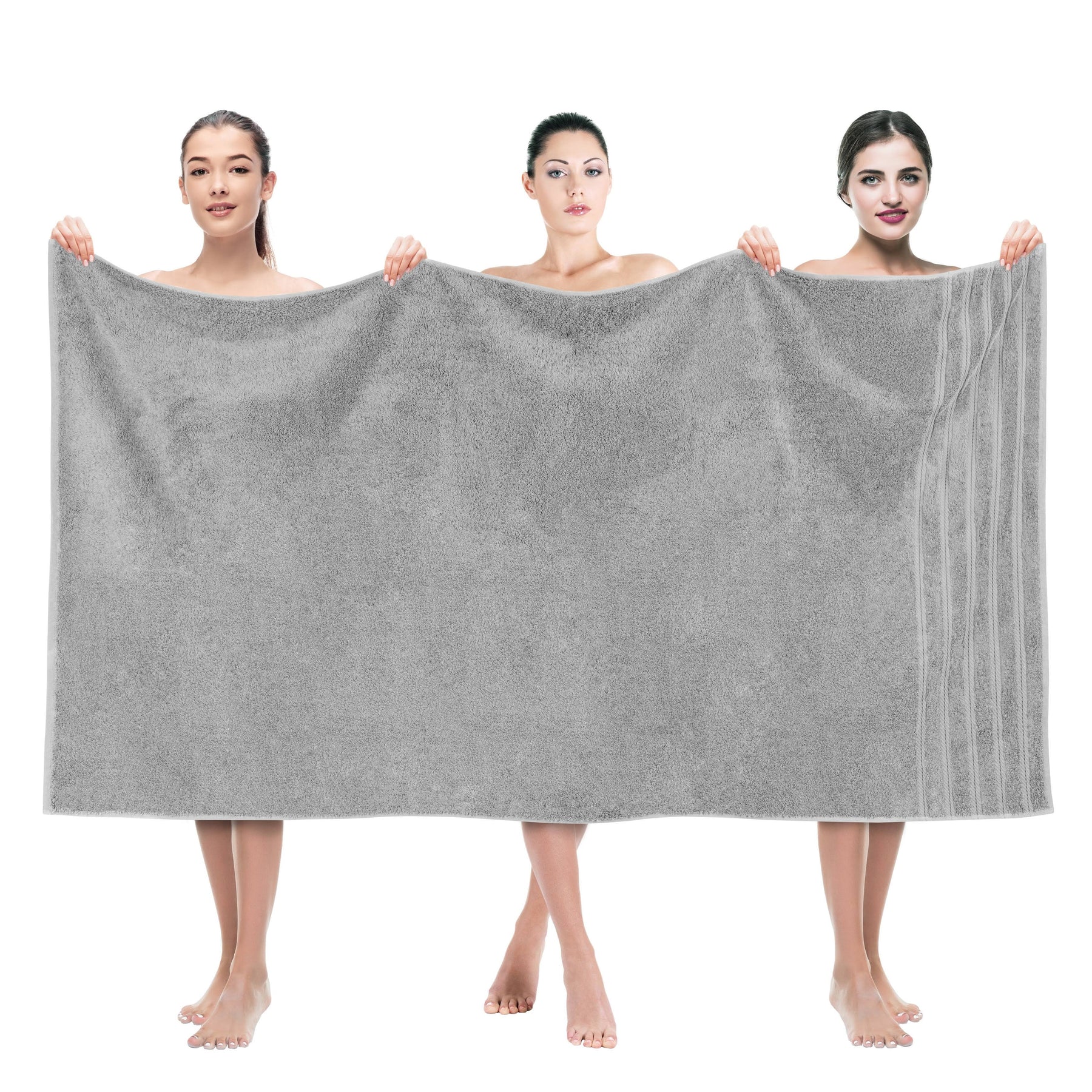 American Soft Linen 35 x 70 in. 100% Turkish Cotton Bath Towel Sheets, Rockridge Grey