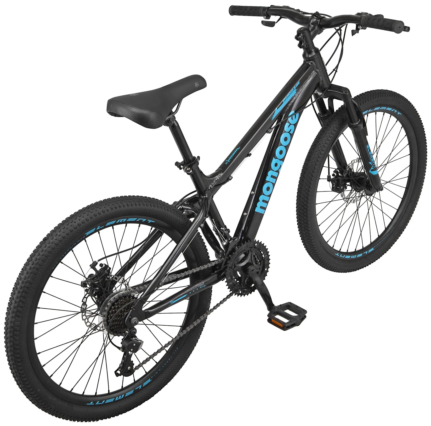 Mongoose 24" Durham Mountain Bike, 21 Speeds, Black