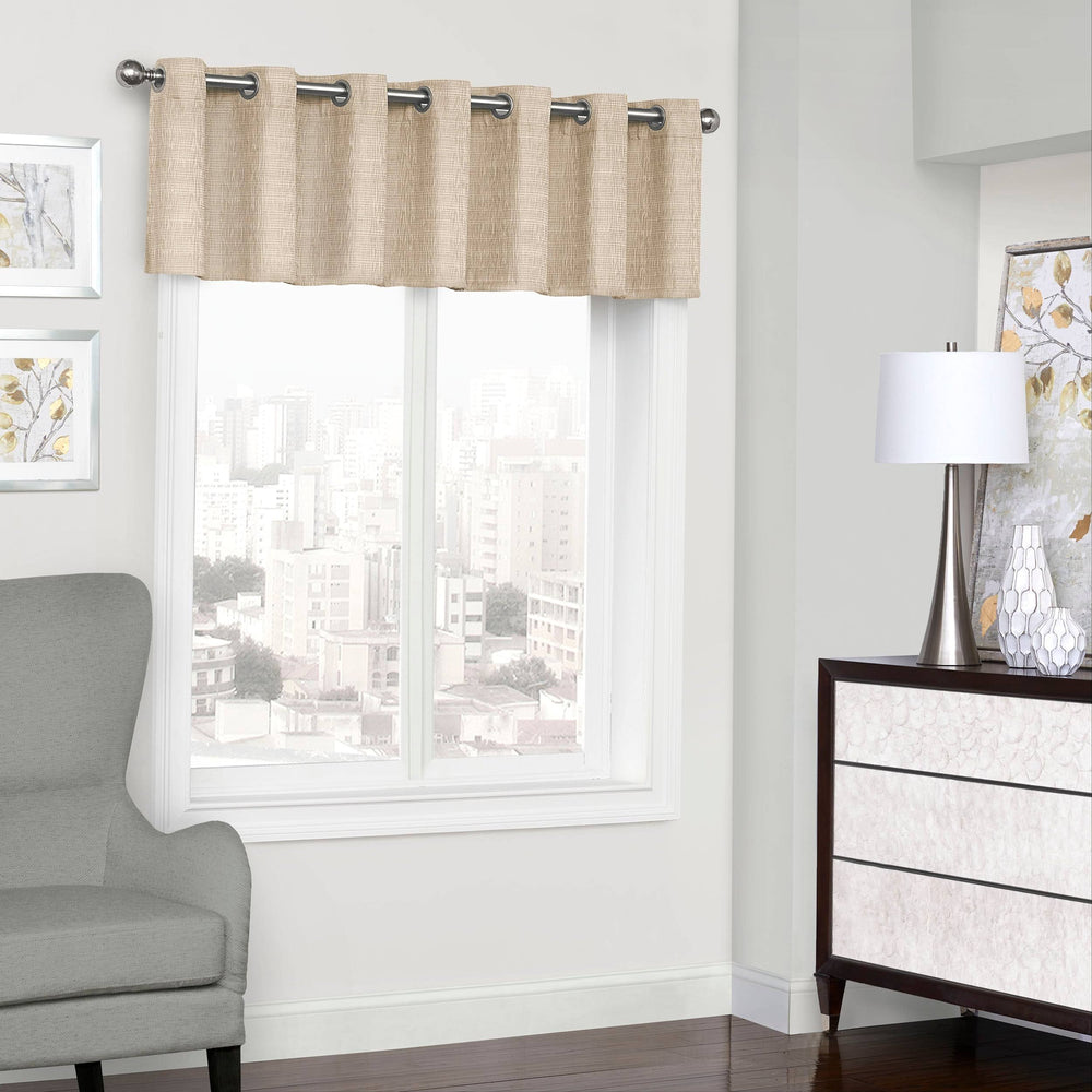 Eclipse Natural Trevi Blackout Grommet Window Valance