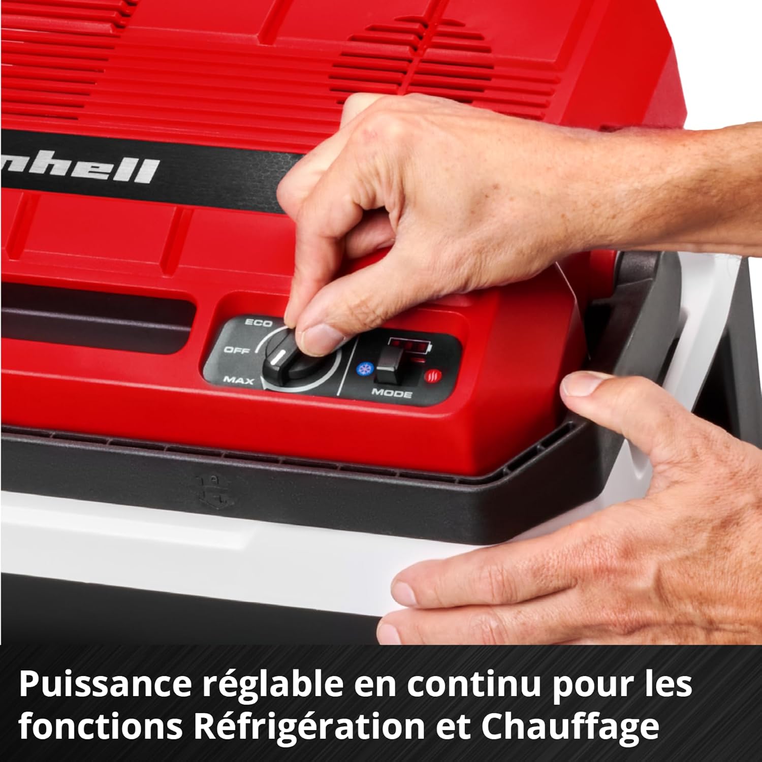 Einhell Glacière portable sans fil TE-COL 18/27 Li-Solo Power X-Change (18 V, 27 l, refroidit et maintient au chaud, mode hybride 12 V pour la voiture et 230 V sur secteur, avec poches, sans batterie)