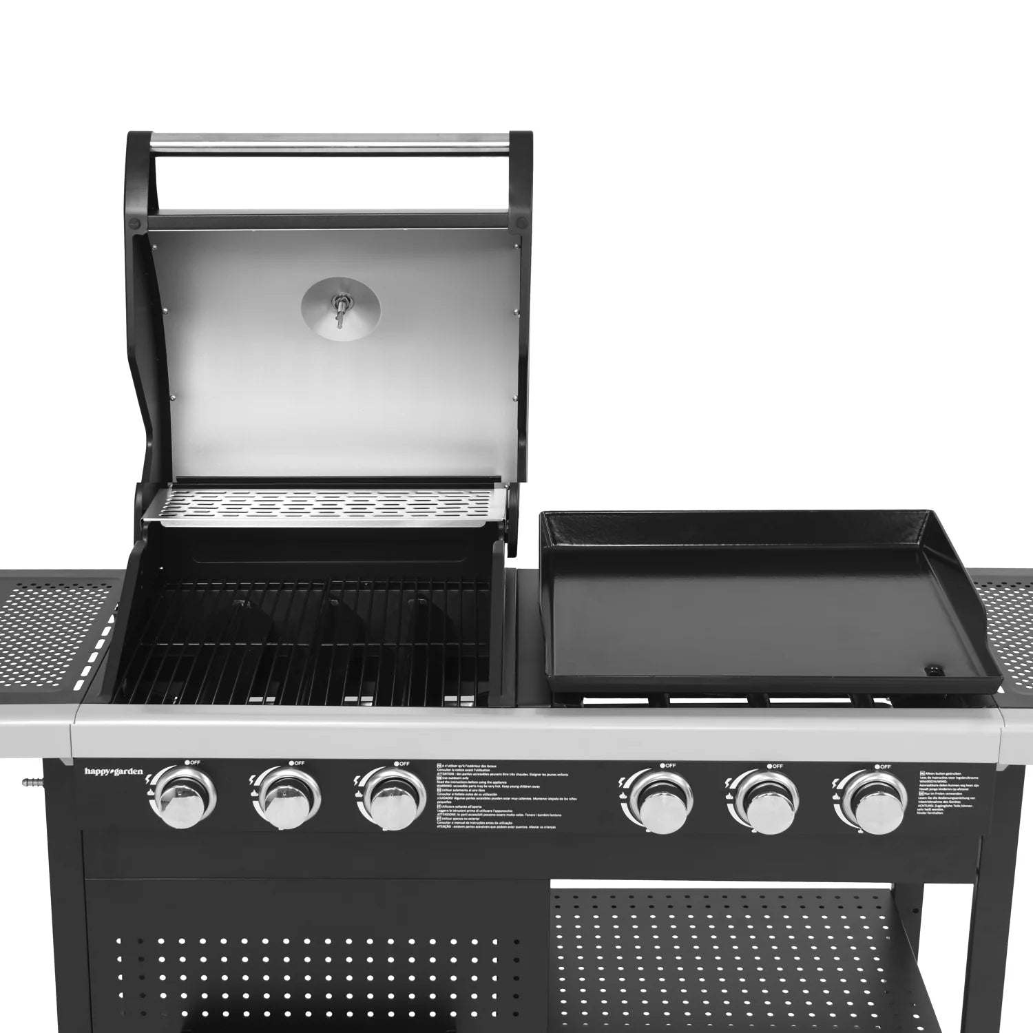 Barbecue duo au gaz VESUVIO - 3 brûleurs + plancha 3 brûleurs -