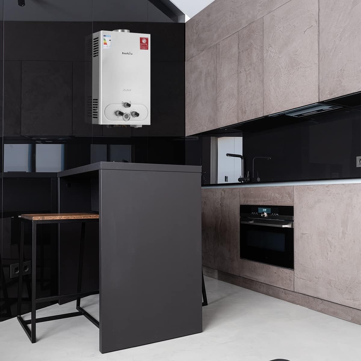 20LPM Chauffe-eau Gaz, 40KW Chauffe-eau Instantané GPL avec Pression d'Eau Requise Très Faible de 0,1 Bar pour la Douche et à la Demande, Fonctionne au Butane et Propane