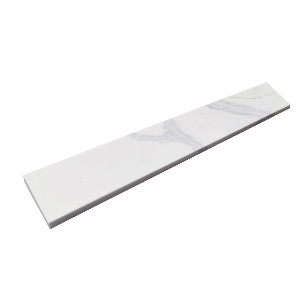 4-in H x 21.25-in L White Quartz Bathroom Side splash